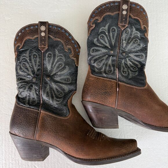Size 9 B - Ariat Daisy mid calf leather cowgirl women's boots - Picture 5 of 13